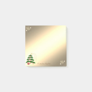 Bloco De Notas Árvore de Natal, Flocos de Neve Dourados-Personali
