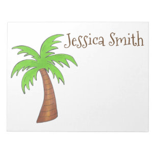 Bloco De Notas Árvore de Palma Verde da Ilha Tropical Personaliza
