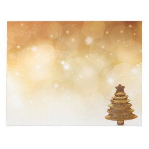 Bloco De Notas Árvore Dourada de Natal elegante