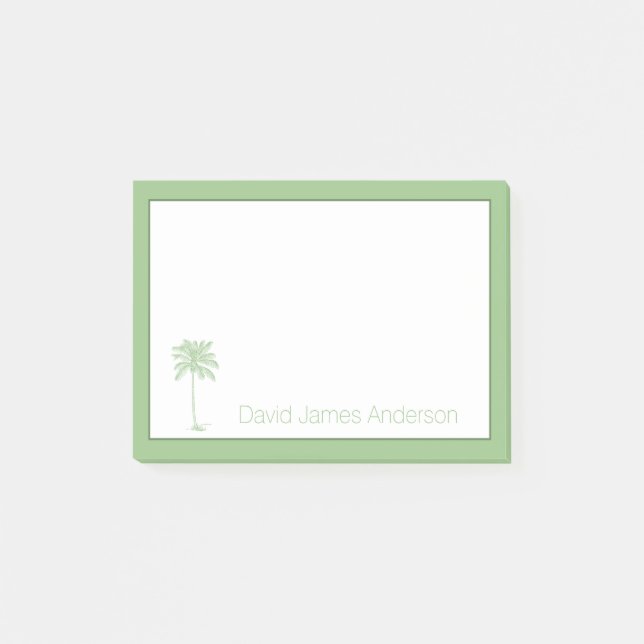 Bloco De Notas Árvore Palmetto Verde e Branco Personalizada (Frente)
