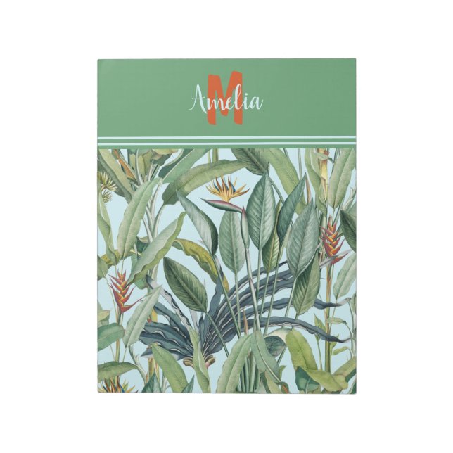 Bloco De Notas Árvore Tropical de Banana Selva Strelitzia Monogra (Invertido)