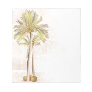 Bloco De Notas Árvore Tropical de Palm de Coconut