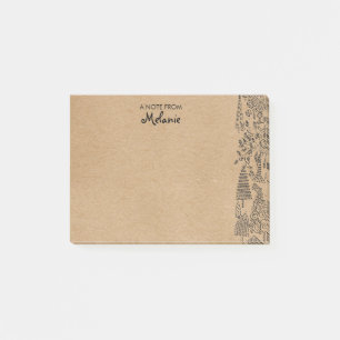Bloco De Notas Árvores Rústicas Kraft Ilustração Personalizada