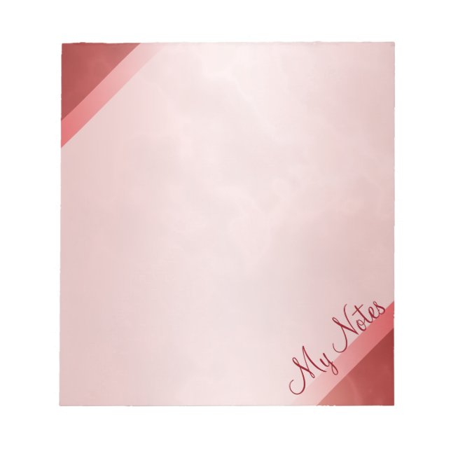 Bloco De Notas As minhas notas no mármore vermelho (Frente)