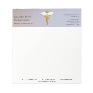 Bloco De Notas Asas brancas Douradas de Caduceus