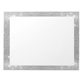 Bloco De Notas Aspecto Metálico do Sparkle de Silver Glitter