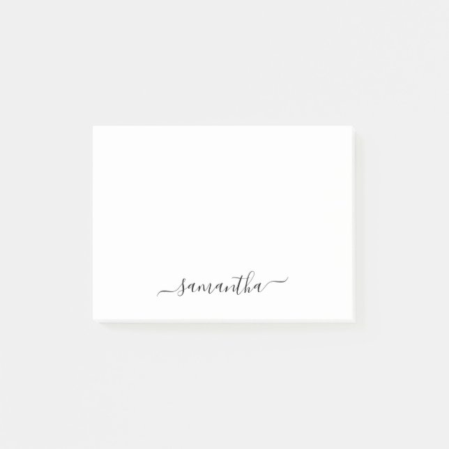 Bloco De Notas Assinatura de Letra Elegante Preta (Frente)