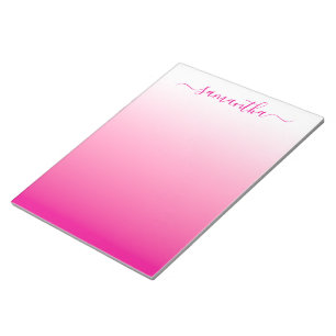 Bloco De Notas Assinatura Feminina com Gradiente Suave Rosa Vibra