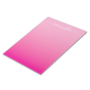 Bloco De Notas Assinatura Feminina Gradiente Rosa Claro Rosa Quen