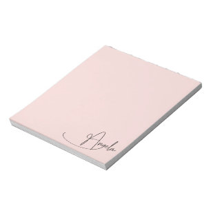 Bloco De Notas Assinatura Manuscrita de Angela Decoração G Blush