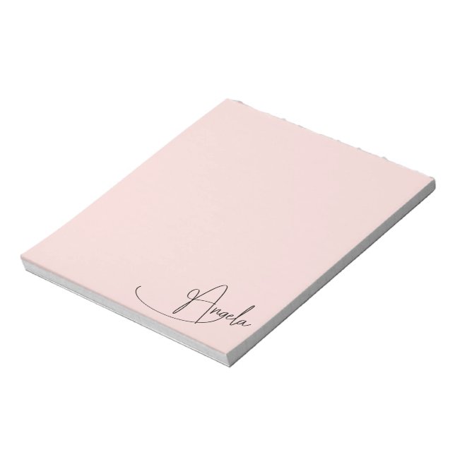 Bloco De Notas Assinatura Manuscrita de Angela Decoração G Blush (Invertido)