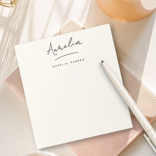 Bloco De Notas Assinatura Simples Elegante Minimalista Feminina M