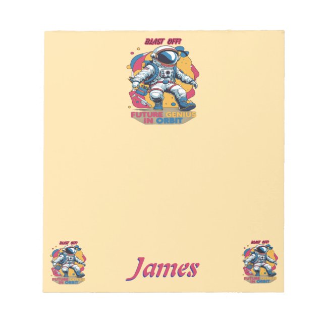Bloco De Notas Astronaut Back-to-School "Future Genius in Orbit"  (Frente)