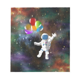 Bloco De Notas Astronaut with Balloons