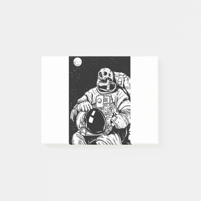 Bloco De Notas astronauta do esqueleto de halloween (Frente)