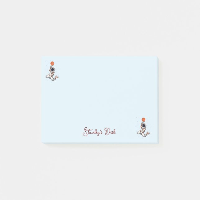 Bloco De Notas Astronauta Negro-Gato Galáxia Espacial Exterior Ba (Frente)