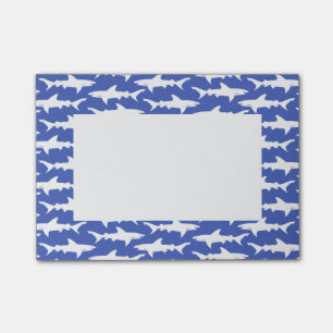 Bloco De Notas Ataque do tubarão - azul e branco