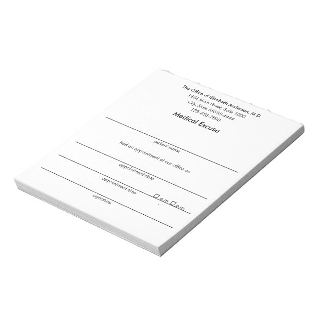 Bloco De Notas Atestado Médico Notas de Médico Preto e Branco (Invertido)