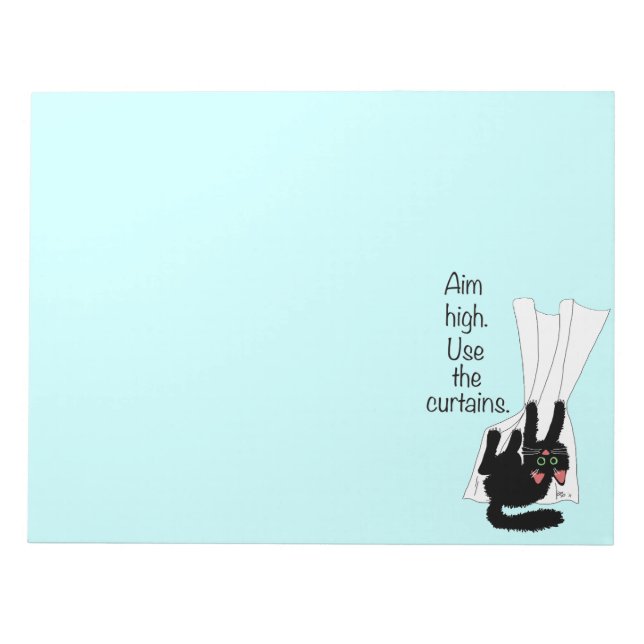 Bloco De Notas Atingir o Alto. Use as Cortinas. (Frente)