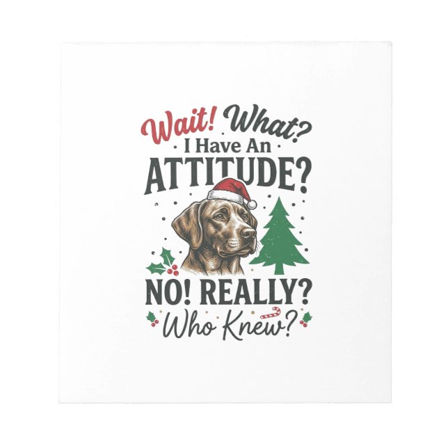Bloco De Notas Atitude de cachorro engraçado Natal Design Vector_ (Frente)