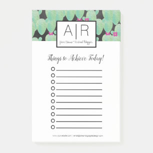 Bloco De Notas Atividades do escritório domiciliário do cacto d