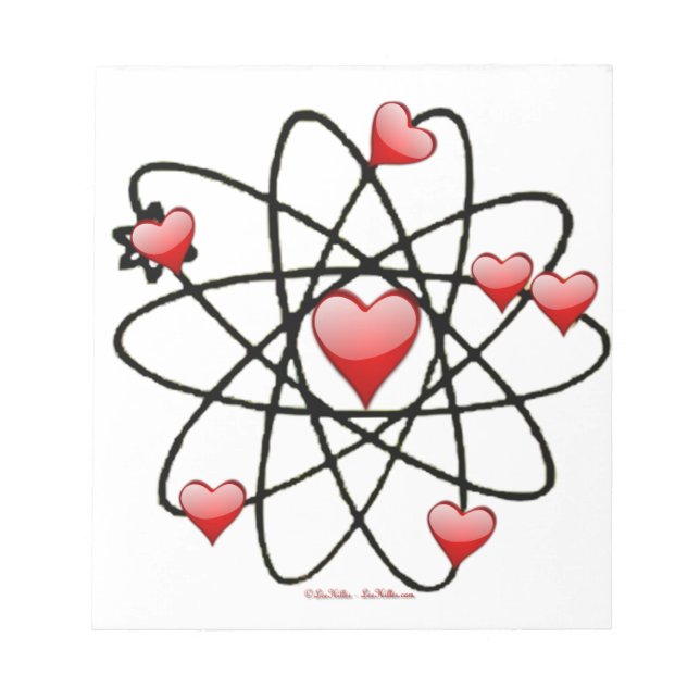 Bloco De Notas Atomic Valentine Corações Vermelhos (Frente)