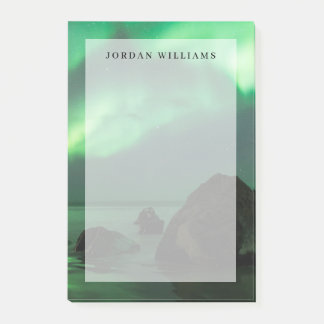 Bloco De Notas Aurora Borealis | Lofoten Beach Norway