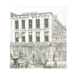 Bloco De Notas Aurora Illinois Aurora Beacon News 1871 Stone Lith