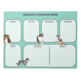 Bloco De Notas Aussies Australiano Shepherd Dogs Weekly Planner