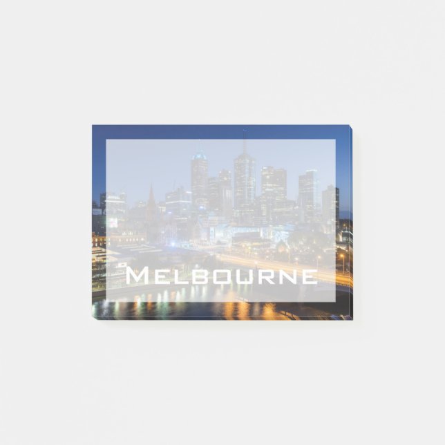 Bloco De Notas Austrália, Vitória, Melbourne, horizonte com (Frente)