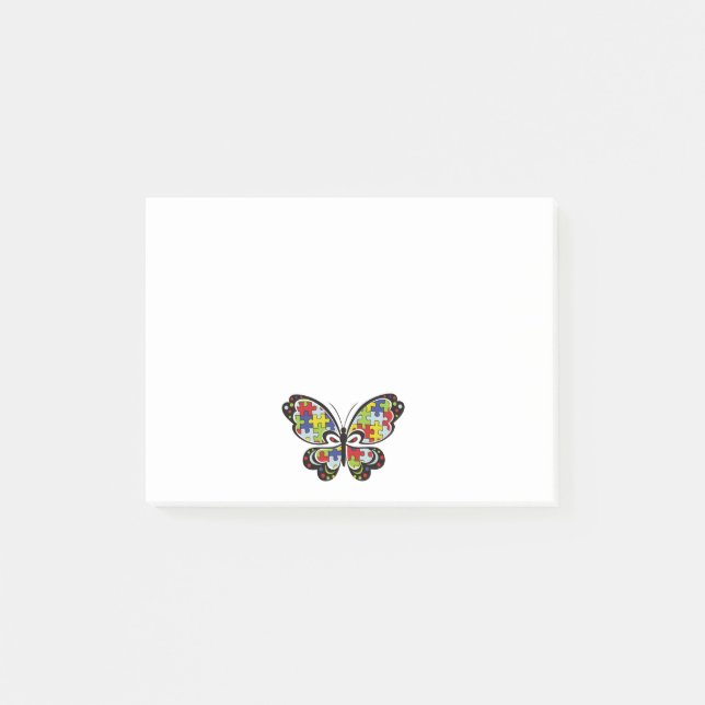 Bloco De Notas Autism Awareness Butterfly (Frente)