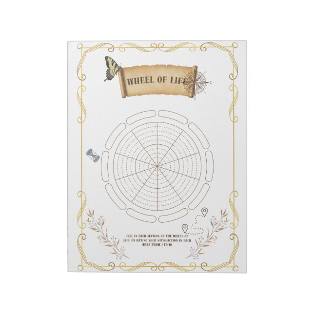 Bloco De Notas autoavaliação, crescimento pessoal, equilíbrio ent (Invertido)