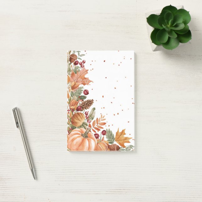 Bloco De Notas Autumn Leaves & Pumpkin (Escritótio)