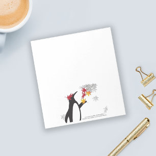 Bloco De Notas Autumn Mapeaves e Pinguim Engraçado