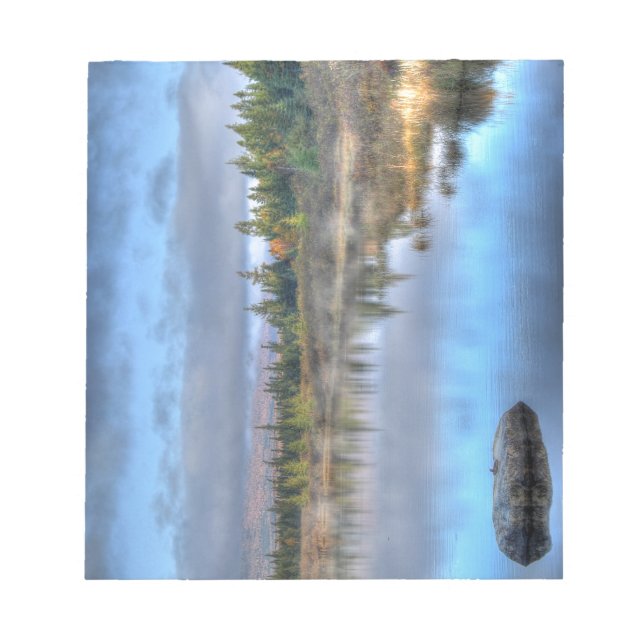 Bloco De Notas Autumn Sunrise no lago Moosehead Maine (Frente)