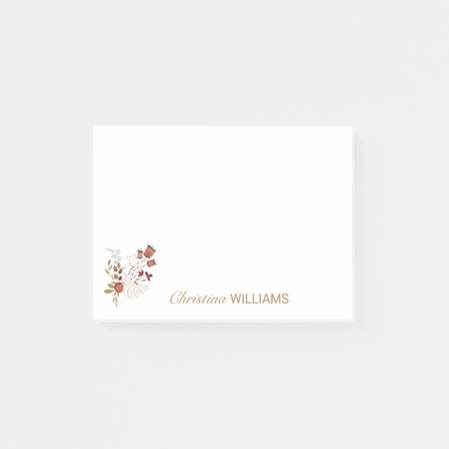 Bloco De Notas Autumn Wildflower Bouquet  (Frente)