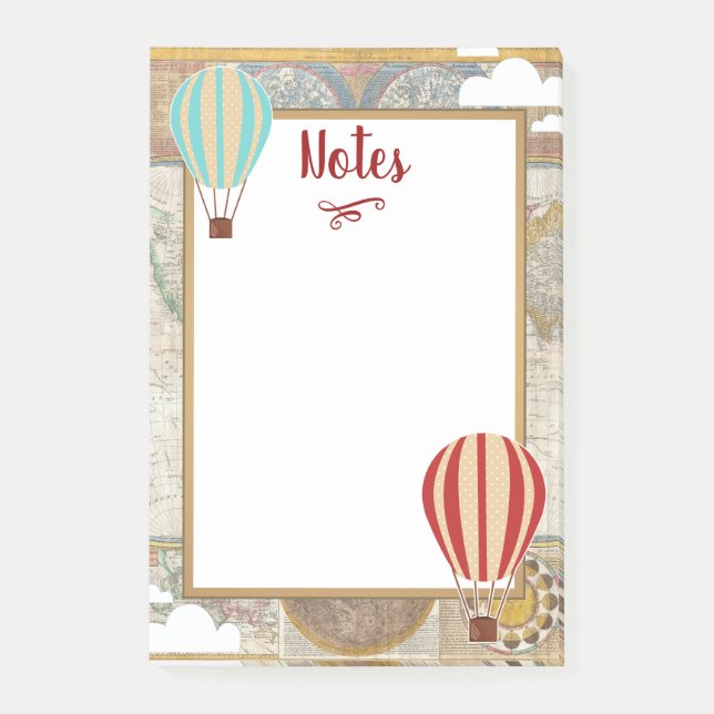 Bloco De Notas Aventura dos balões & das nuvens de ar quente do (Frente)