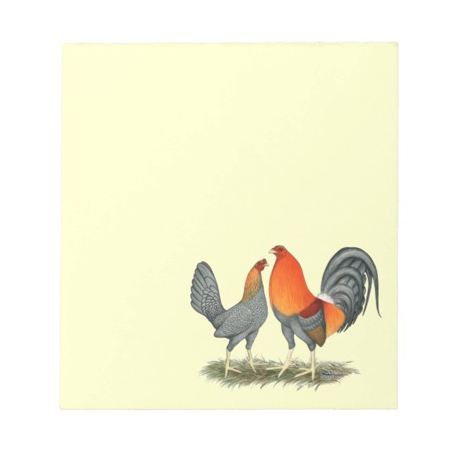 Bloco De Notas Aves de Briga Azuis e Vermelhas (Frente)
