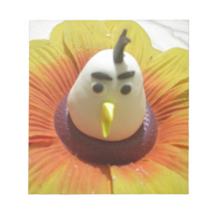 Bloco De Notas Aves Esculpidas na Impressão de Arte de Girassol