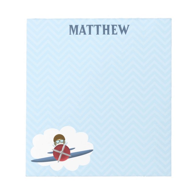 Bloco De Notas Aviador e seu avião (Frente)