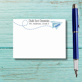 Bloco De Notas Avião de papel em aquarela fofa com nota, personal