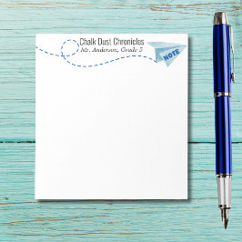 Bloco De Notas Avião de papel em aquarela fofa com nota, personal