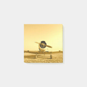 Bloco De Notas Avião Vintage Amarelo Ouro 3x3