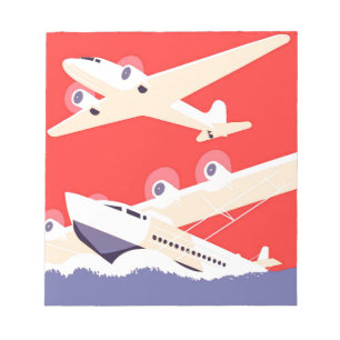 Bloco De Notas Aviões propulsores Poster Art Vintage