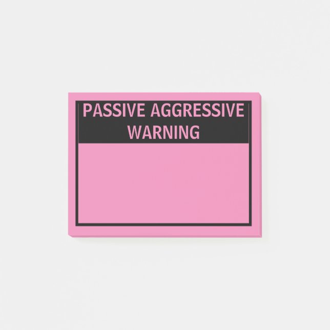 BLOCO DE NOTAS AVISO AGRESSIVO PASSIVO AVISO POSTE (Frente)