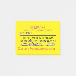 Bloco De Notas Aviso de estacionamento deficiente