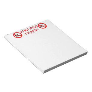 Bloco De Notas Avisos vermelhos SlipperyJoe's Não Colher Bacon ho
