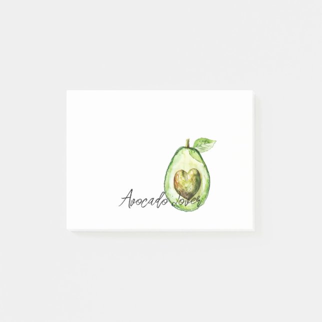 Bloco De Notas Avocado Heart Green Stripes (Frente)