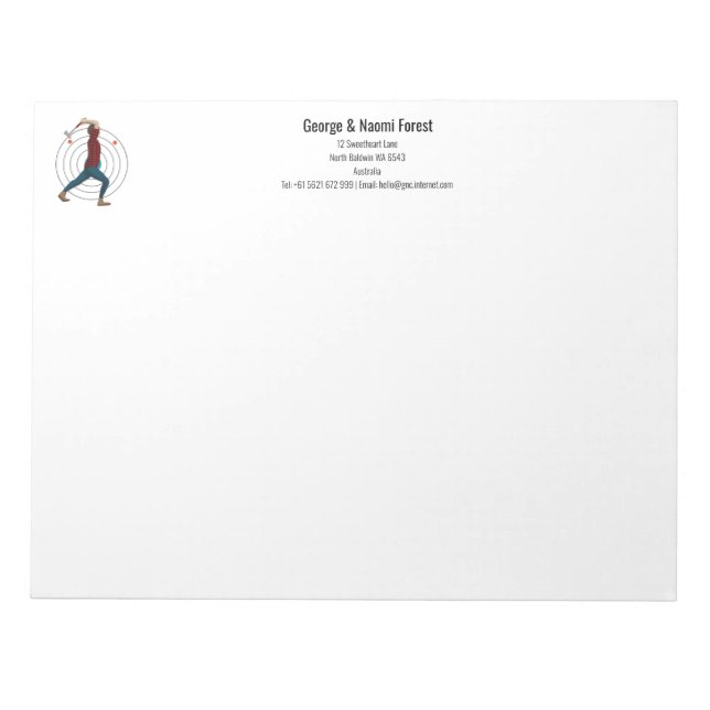 Bloco De Notas Ax Throwing (Frente)