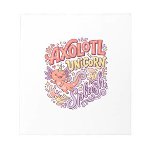 Bloco De Notas Axolote Unicórnio Splash Caprichoso Branco Bac